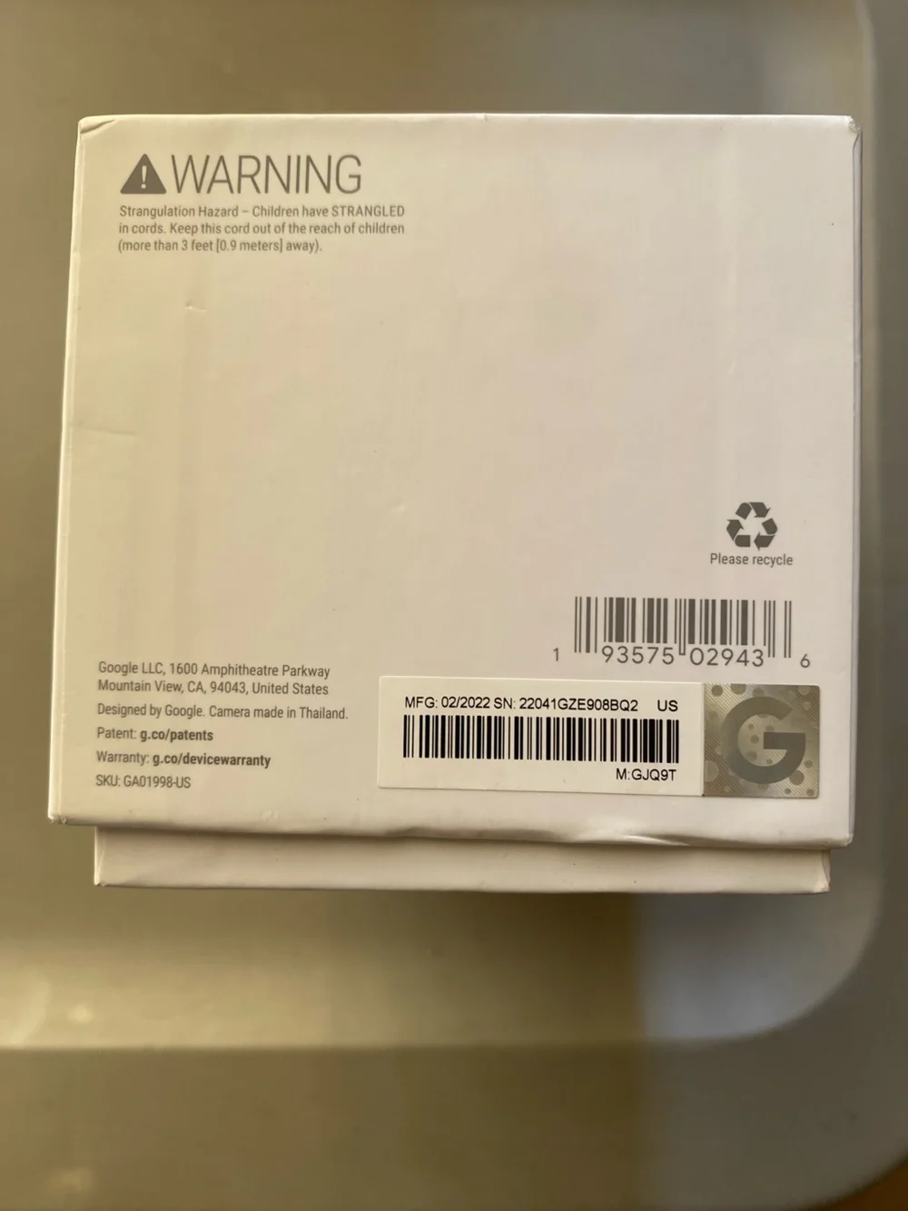 Google Nest Camera 1080P 2nd Generation